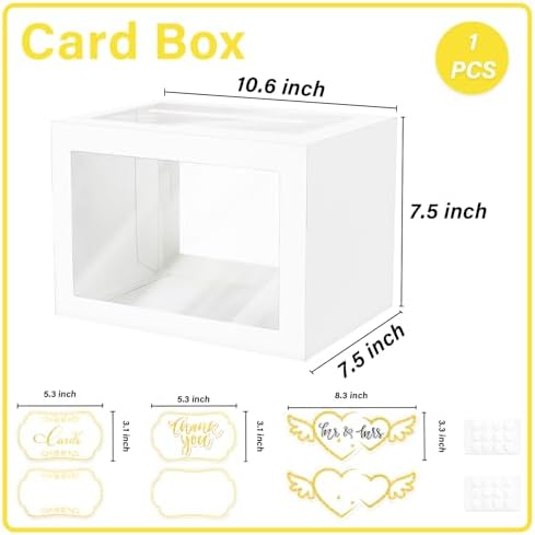 White Card Box for Party with 6 Cards, Clear Window