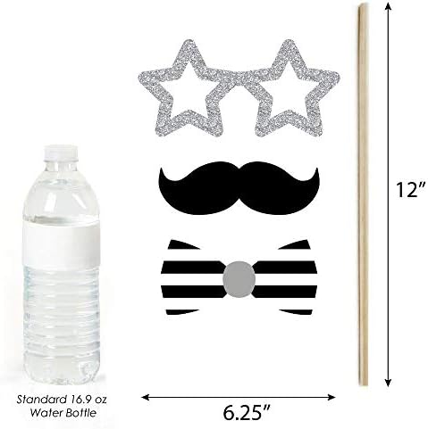Mr. and Mr. - Silver - Gay Wedding Photo Booth Prop Kit, DIY Props - 20pc