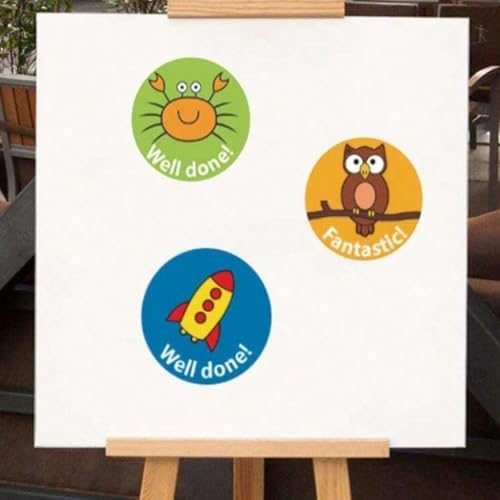 500Pcs Cartoon Stickers 1inch 8 Design Encourage Stickers Roll for Envelopes Invitations Cards Decorations