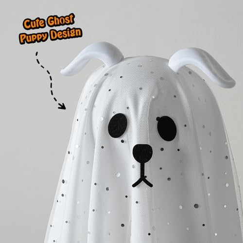 Halloween Decorations Outdoor, 3 Pack Lighted Dog Ghost Hanging Decor
