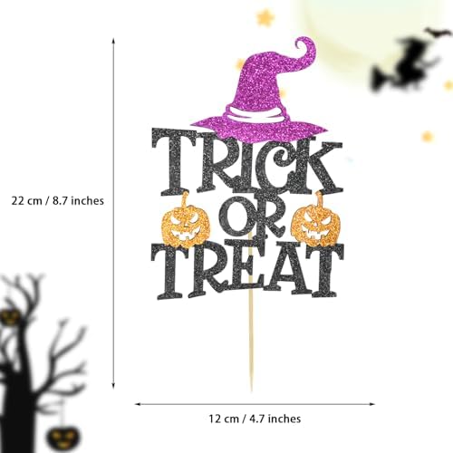 1 Pack Halloween Cake Toppers, Trick or Treat