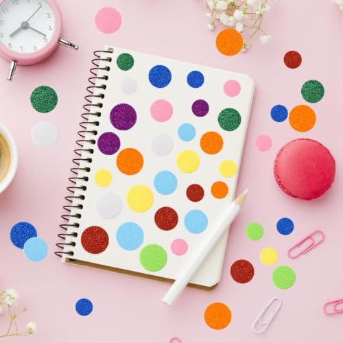 BLMHTWO 480 PCS Round Foam Stickers for Crafts, Glitter Circle Stickers