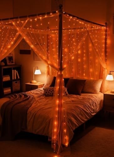 Brightown 300 LED Fairy Curtain Lights, 9.8ft x 9.8ft Curtain String Lights