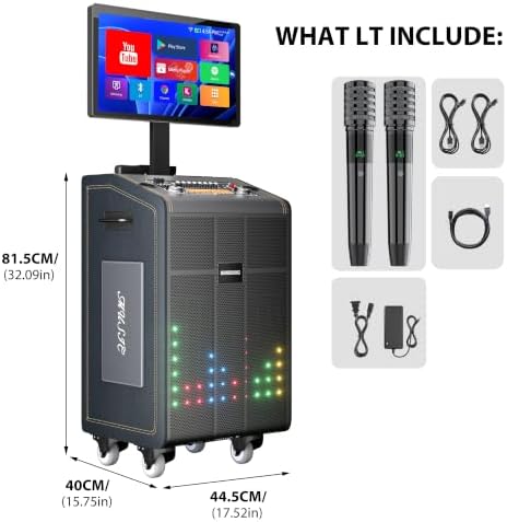 Smart Karaoke Machine with 23.8 Inch Touch Screen 2000W Peak Power