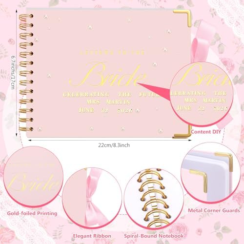 Letters to Bride Scrapbook,8.5 X 7 Inch,Classic,Pink