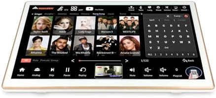 2026 New Inandonkod Karaoke Machine,18.5 Inch Touch Screen,Free Cloud Download Songs All in One Karaoke System with Mic, KTV Singing,Chinese Karaoke Player,YouTube APP Online Play (4T White)