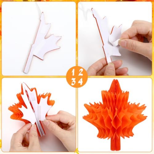 JULMELON 18 Pcs Fall Party Decorations, Hanging Honeycomb Ornaments