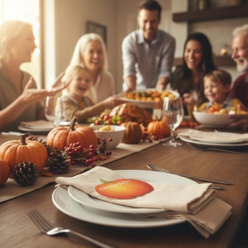 50 Count Thanksgiving Pumpkin Place Cards I Am Thankful For Shaped Cutout