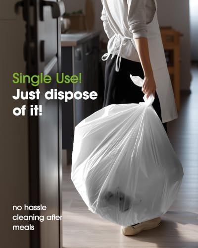 Pureegg Plastic Table Cloth Disposable 54 x 72 Inch 10 Packs, White