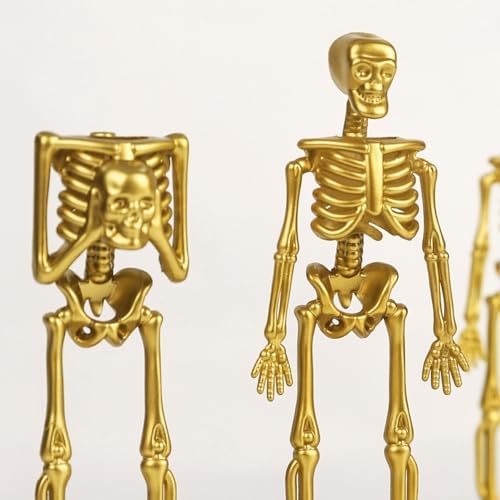 Halloween Party Supplies - 4 Pack Halloween Golden Skeleton Trophies