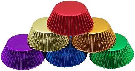 Rainbow 6 Bright Colors Standard Cupcake Liners Muffin Foil Paper Baking Cups, 120-Count