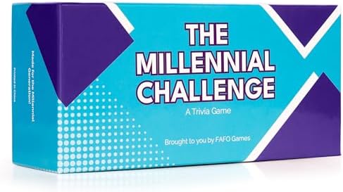 The Millennial Challenge - 90s and 2000s Trivia Game with 600 Trivia Cards - Pop Culture, Trivia Game with Movies, Music, TV Shows - Ideal for Game Night, Christmas, Birthday, or Gift