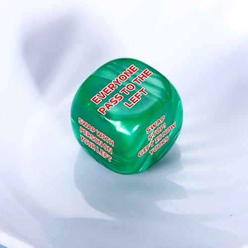 White Elephants Dice Santa Swap Gift Exchange Dice Stocking Stuffers for Women Men 2025 Christmas Dices Gift Exchange Game Funny Gifts for Adults Group Family Christmas Party Favors Xmas