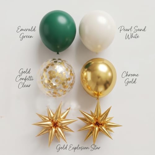 Emerald Green Gold Balloons Arch Kit for Wedding Birthday Party Decor
