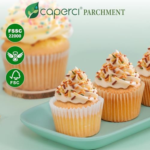 Caperci Parchment 400pcs Mini Cupcake Liners for Baking Small Muffin Liners