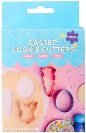 Sweets Indeed Cookie Cutters with Sprinkle Mix & Candy Eyeballs – 2 oz Sprinkles, Food-Safe Cookie Cutters, Baking & Decorating Kit (Easter)
