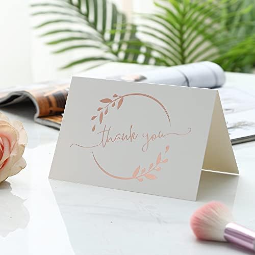 Winoo Design Heavy Duty Thank You Cards with Envelopes - 36 PK - Gold Thank You Notes 4x6 Inches Baby Shower Cards Wedding Small Business Graduation Funeral Bridal Shower (Rose Gold)