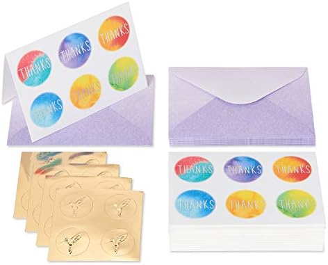 Papyrus Thank You Cards with Envelopes, Tie Dye Dots (14-Count)