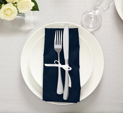 Utopia Kitchen Cotton Blend Navy Blue Cloth Napkins [12 Pack, 18x18 Inch]