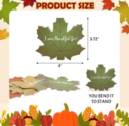 100 Pcs Thankful for Leaves Place Cards Thanksgiving Table Name Settings