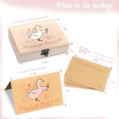 Advice And Wishes For Bride To Be, Wedding Advice Cards For Bridal Shower Decorations, Bridal Shower Games, Advice & Wishes Box For The Bride, Wedding Games For Reception, Style-002