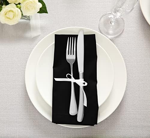 Bulk 288-Pack Cloth Napkins, 18"x18", Wrinkle Resistant, Black, Sturdy