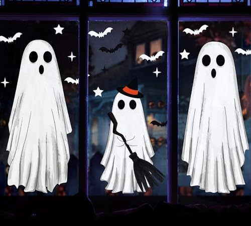 Large Halloween Window Clings for Glass Windows Ghosts Silhouette