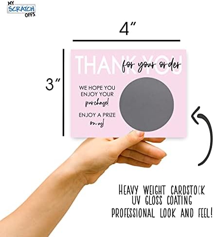 My Scratch Offs Small Business Thank you Promotion DIY Make Your Own Scratch Offs 20 Pack 3x4 Cards & Stickers Pink