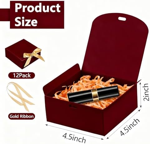 WLUSEAXI 12 Pack Small Gift Boxes with Lids for Presents, Red Gift Boxes