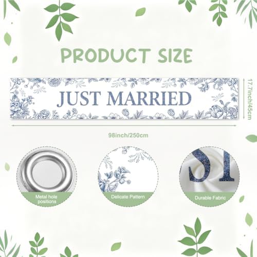 Just Married Wedding Decor Banner Decorations Party Hanging Sign