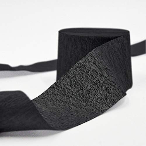 8 Rolls Black Crepe Paper Streamers, Wedding Birthday Baby Shower Halloween Party Decoration, Rainbow DIY Supplies, Graduation New Year Decor