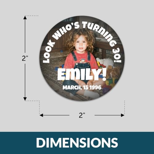Custom Adult Birthday Stickers with Name & Age – Personalized Round Paper Labels for Milestone Birthday Party Favors, Goodie Bags, Treat Bags & Decorations (50-1000 Stickers) (Glamour Party)