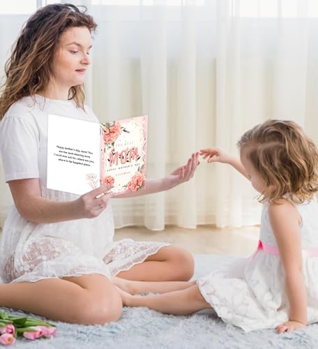 HSHFAMIIY Mothers Day Gifts - Mothers Day Card, Funny Mother Day Cards with Envelope and Stickers, Mothers Day Crafts Basket Gift Bags for Mom Wife