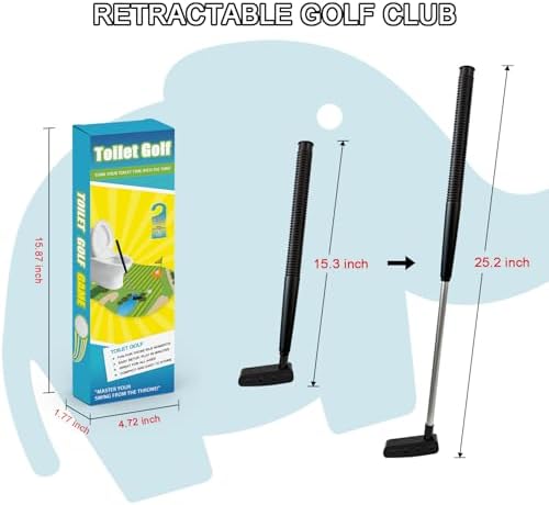 Funny Mini Golf Gag Gifts for Men, Toilet Golf Bathroom Game for Adults