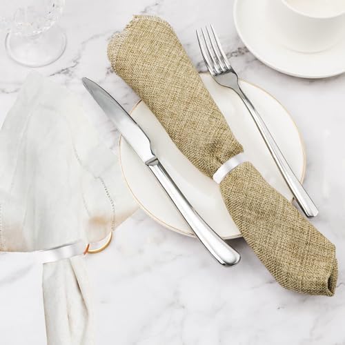 Silvery Napkin Rings-10 Pcs Stainless Steel Napkin Rings