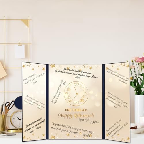 Blue Gold Retirement Party Decorations, Happy Retirement Guest Book
