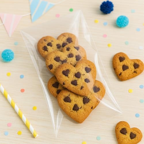 Morepack 5x10In Cookie Bags Clear Self Sealing Cellophane Treat Bags 200Pcs