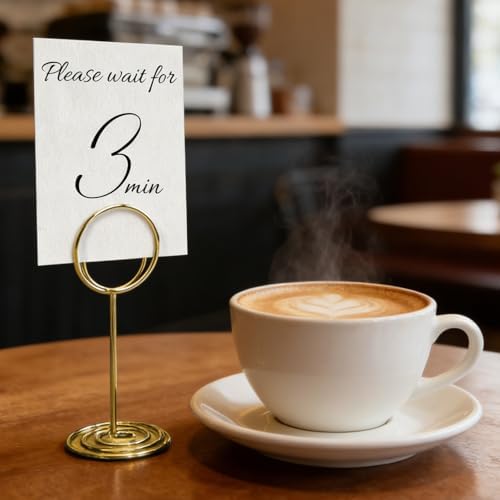 Table Number Holders, 24PCS Mini Place Card Holders-Gold
