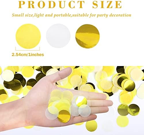 VCOSTORE Gold and Yellow Round Tissue Confetti for Baby Shower Wedding Decor