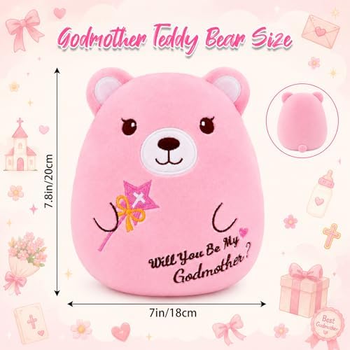 Godmother Proposal Gift Teddy Bear Plush - Will You Be My Godmother