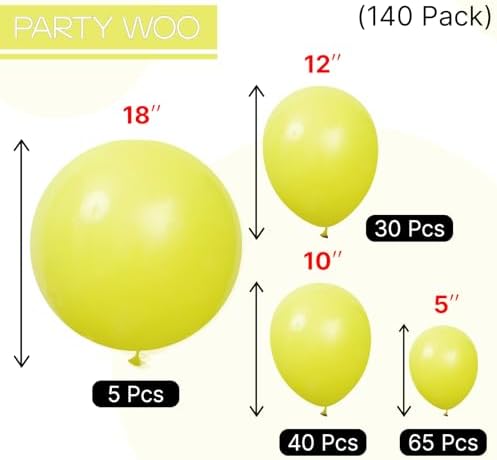 PartyWoo Lime Green Balloons 140pcs Light Pastel Kelly Green Color