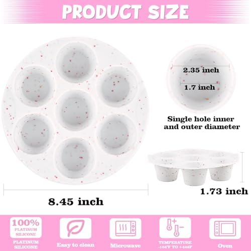 Sakolla 2 Pack Silicone Egg Bite Molds for Air Fryer, Nonstick 7 Cups Air Fryer Muffin Pan for Baking Egg Bite, Mini Muffins, Tart, Mini Cupcake and Quiche (Confetti)