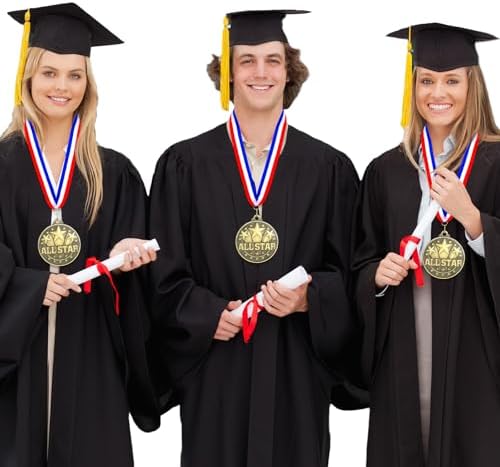 20 Pcs 2'' Awards Medals Bulk Winner Medals with Neck Ribbons Metal Trophy Award Prize Gift for Tournaments, Competitions, Party, Kids and Adults