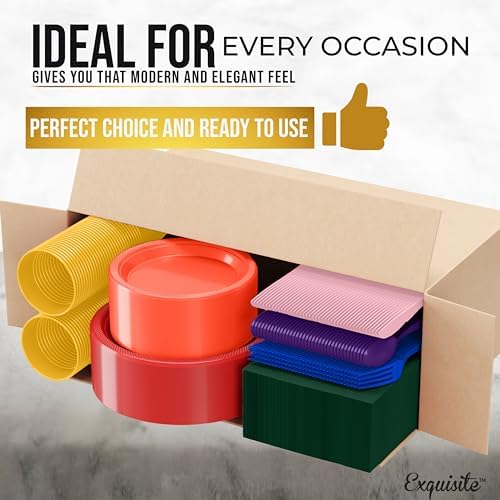 Exquisite 350 Pcs Rainbow Plates and Napkins Party Supplies Plate Sets