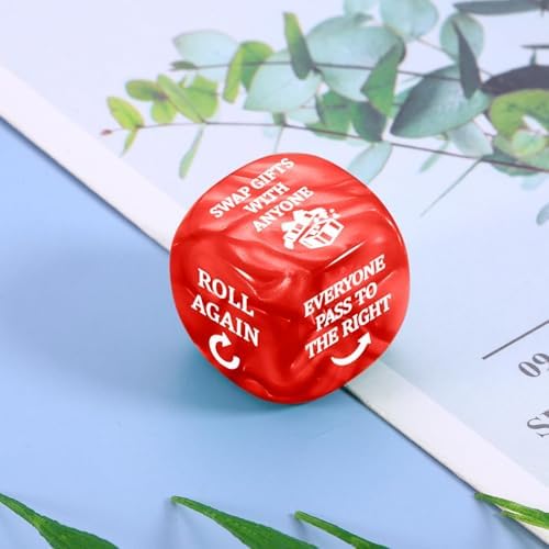 White Elephant Dices Santa Swap Gift Exchange Dice Early Christmas Exchange Gifts for Adults, Exchange Dice Games, Family Group Party Christmas Stocking Stuffers