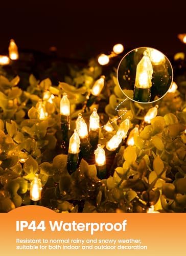 Brightown 300 LED Christmas Mini Lights, 110FT Christmas String Lights with 8 Lighting Modes, Connectable Fairy Lights Plug in for Outdoor Xmas Trees Garland Wreath Holiday Decorations, Warm White