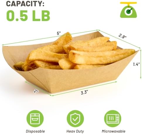 ZORRITA 120 Pack 1/2 Lb Small Paper Food Trays