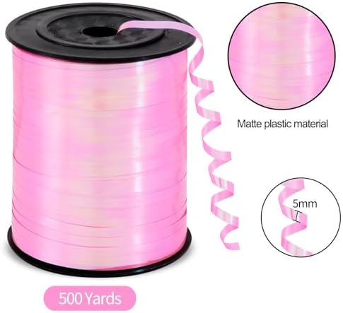 TONIFUL 500 Yards Iridescent Pink Curling Ribbon Balloon String