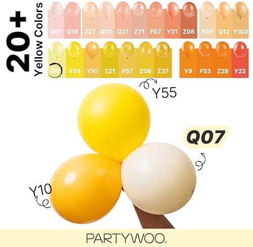 PartyWoo Pastel Yellow Balloons 140pcs Light Pale Yellow Different Sizes