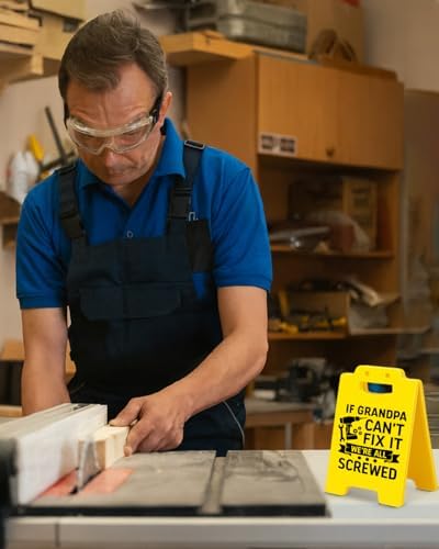 Funny Grandpa Desk Sign, If Grandpa Can’t Fix It We’re All Screwed, Grandpa Gifts from Grandkids, Fathers Day Birthday Gifts for Grandpa Papa Grandfather